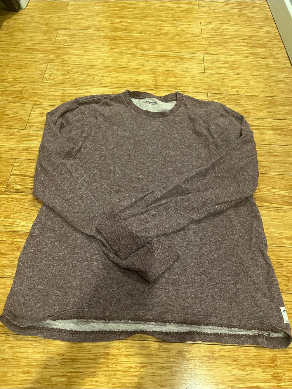 Carhartt Maroon Heather Crewneck Long-Sleeve Shirt